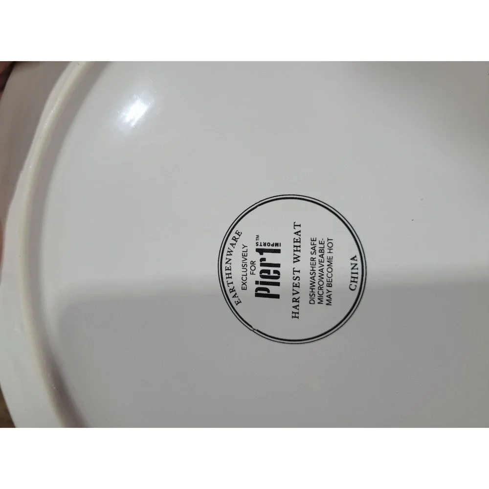 (4) PIER 1 Harvest Wheat Dinner Plates- Approximately 11